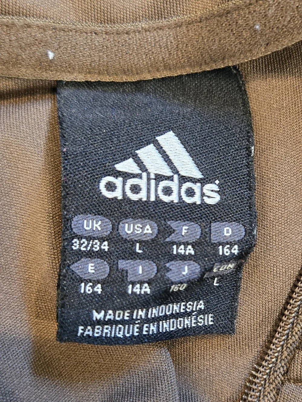 Adidas Boys Brown Quarter-Zip Track Jacket with Orange Stripes